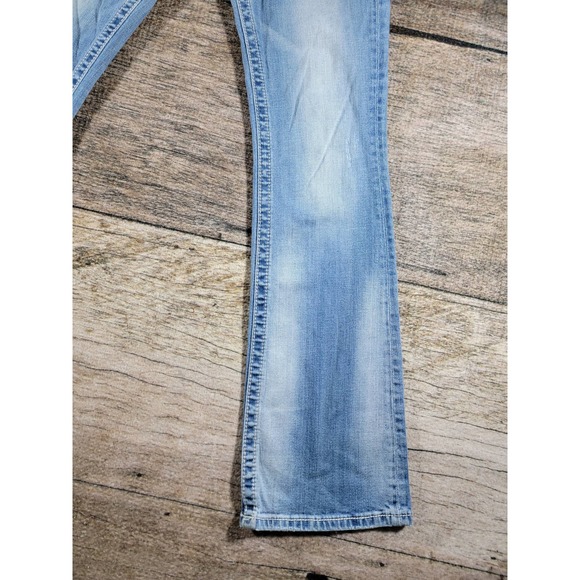 Miss Me Distressed Boot Cut Rhinestone  Denim Jeans 29x34 - Picture 9 of 12